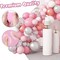 60PCS Pink Balloons, 12 Inches White Gold Confetti Latex Balloons with Ribbon Thicken